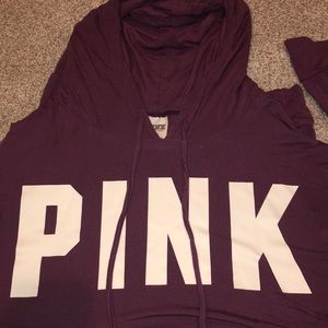PINK Purple Light Hooded Top